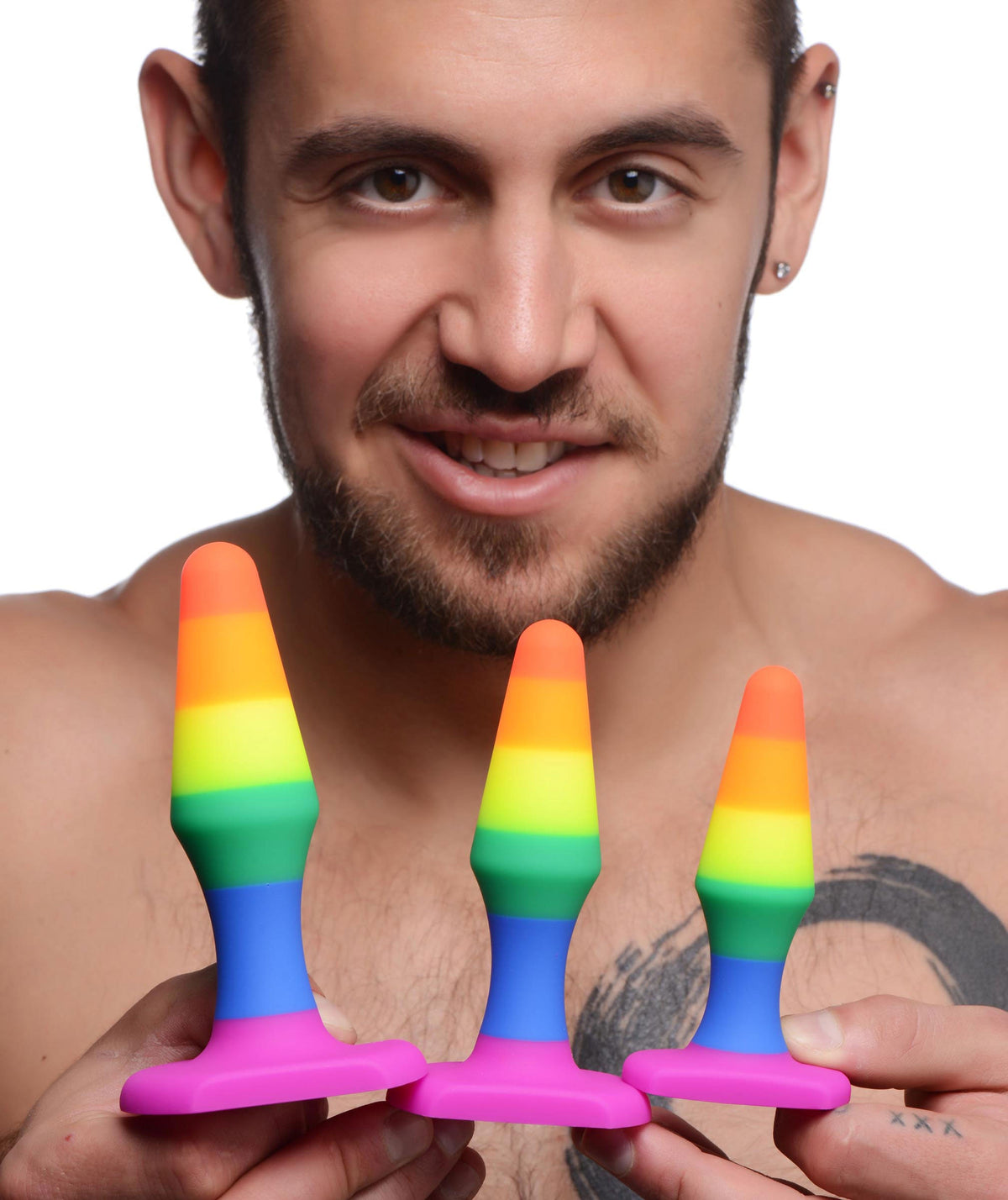 Rainbow Ready Anal Plug: Silicone Butt Plug, Anal Training Set